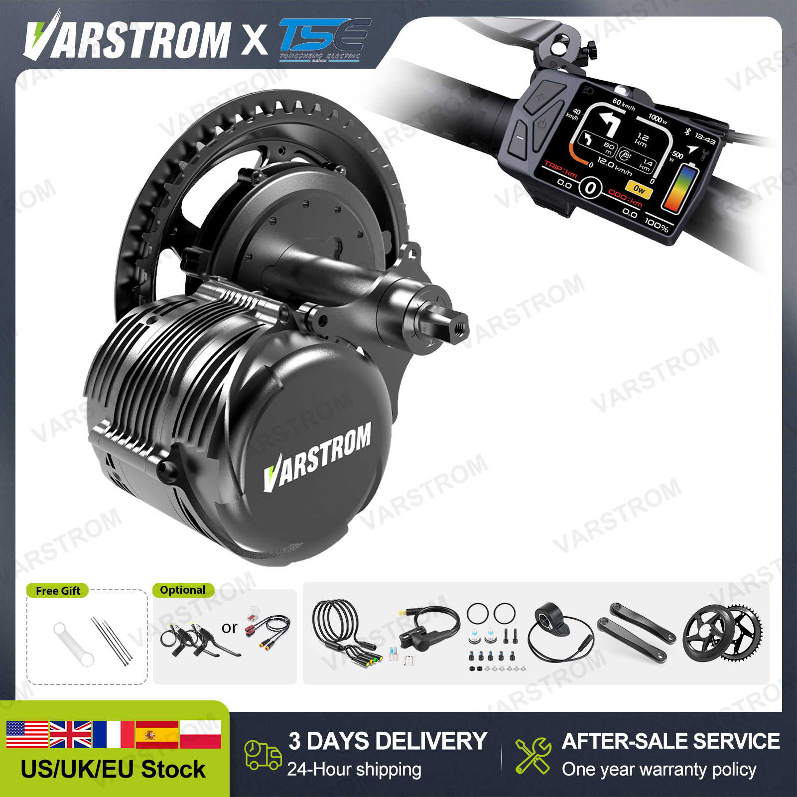 [مخزون أمريكي] محرك تونغشنغ TS - مراجعة Torque Sensor Mid Drive Motor Kit وسعره
