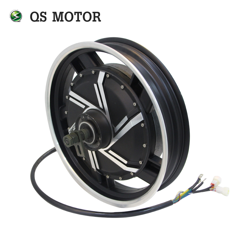 محرك كهربائي بدون فرشاة QSMOTO - مراجعة 17 Inch Motorcycle Rim Hub Motor 72V وسعره